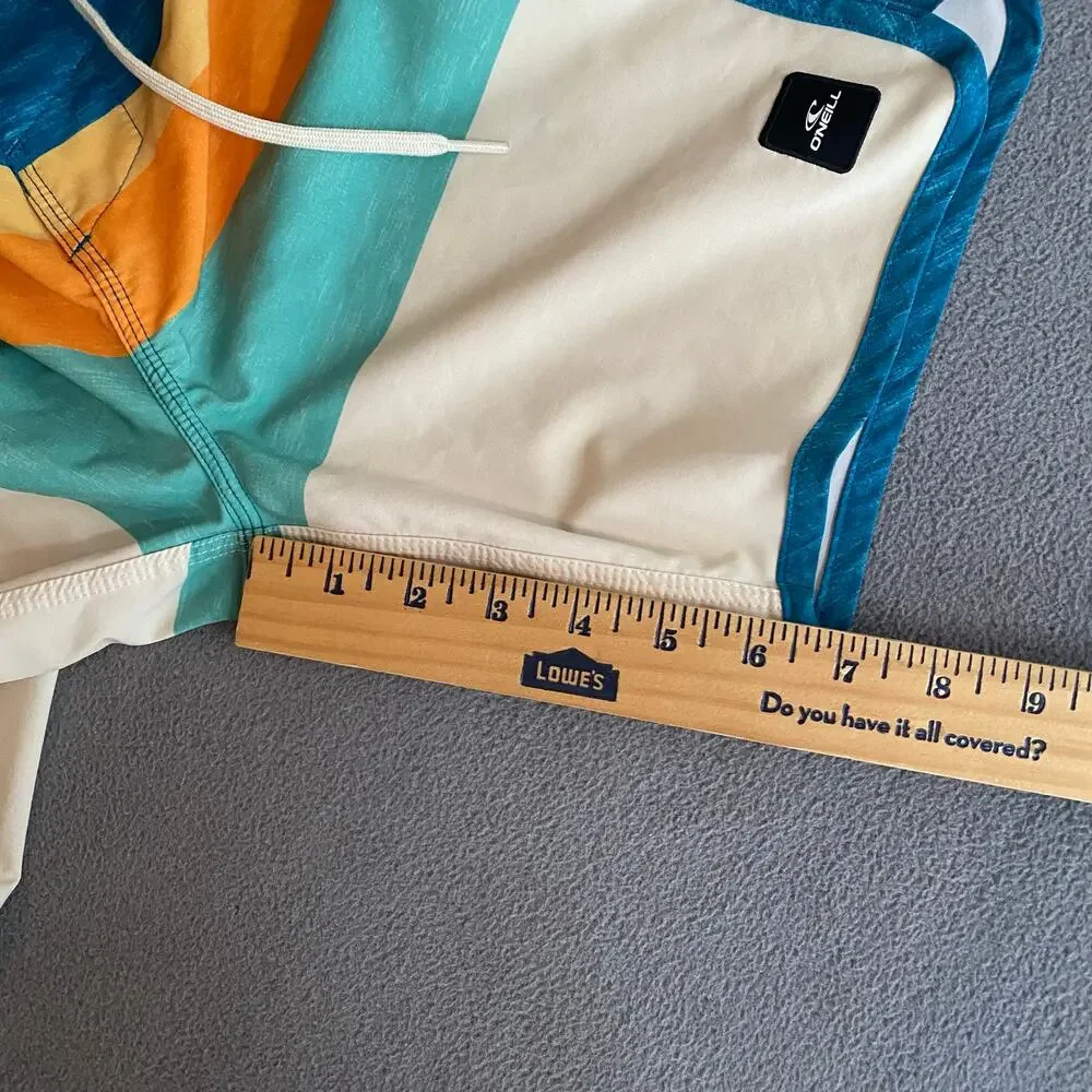 Oneill Boys Lennox Scallop Boardshorts 26 Blue Hyperdry Stretch Swim‎ Beach